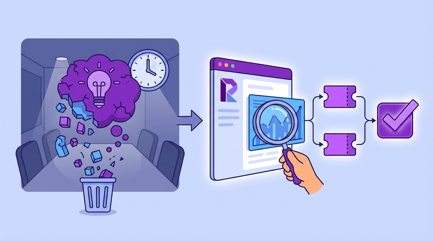 When Insights Die In The Room concept illustration - Revelir AI