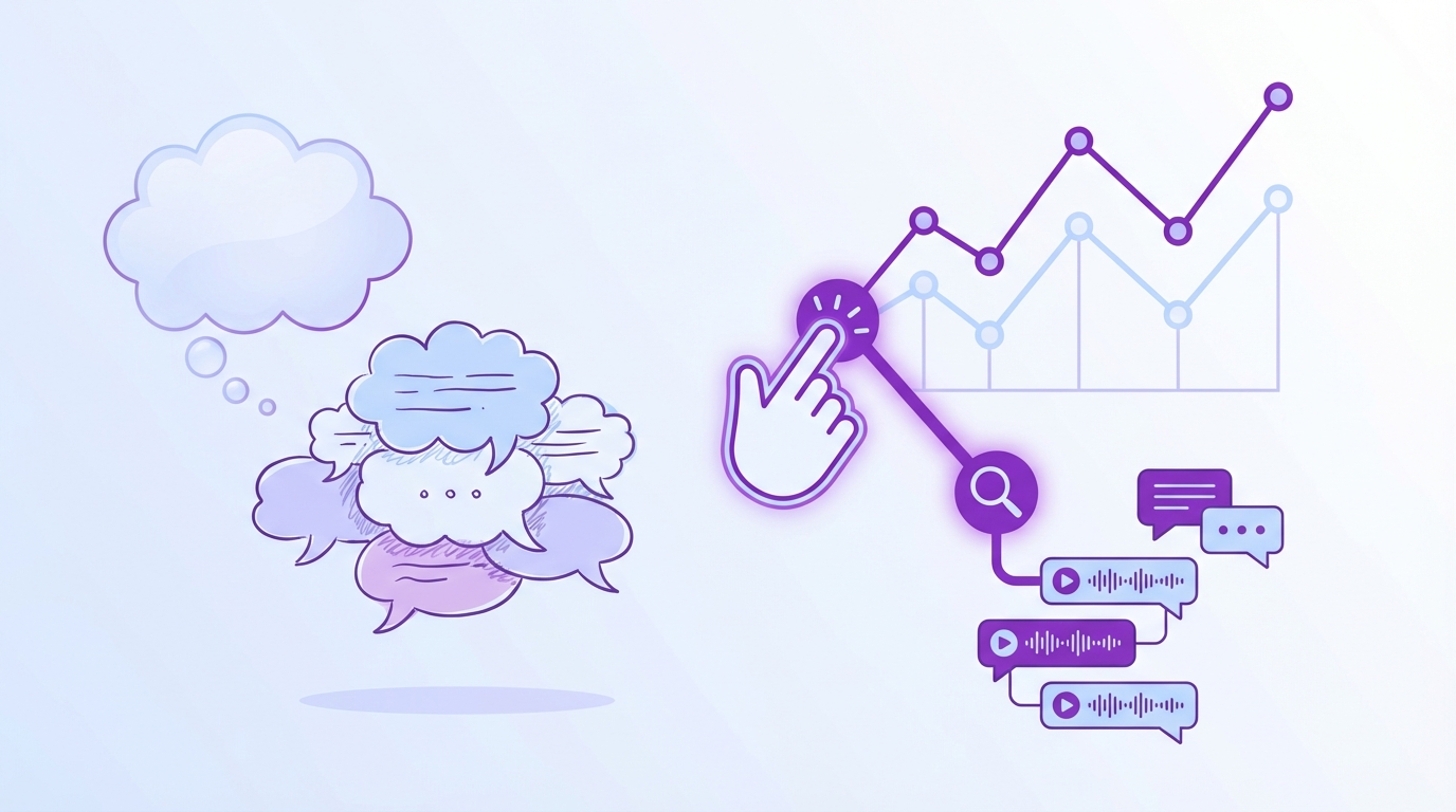 Replace Anecdotes With Evidence People Can Click concept illustration - Revelir AI