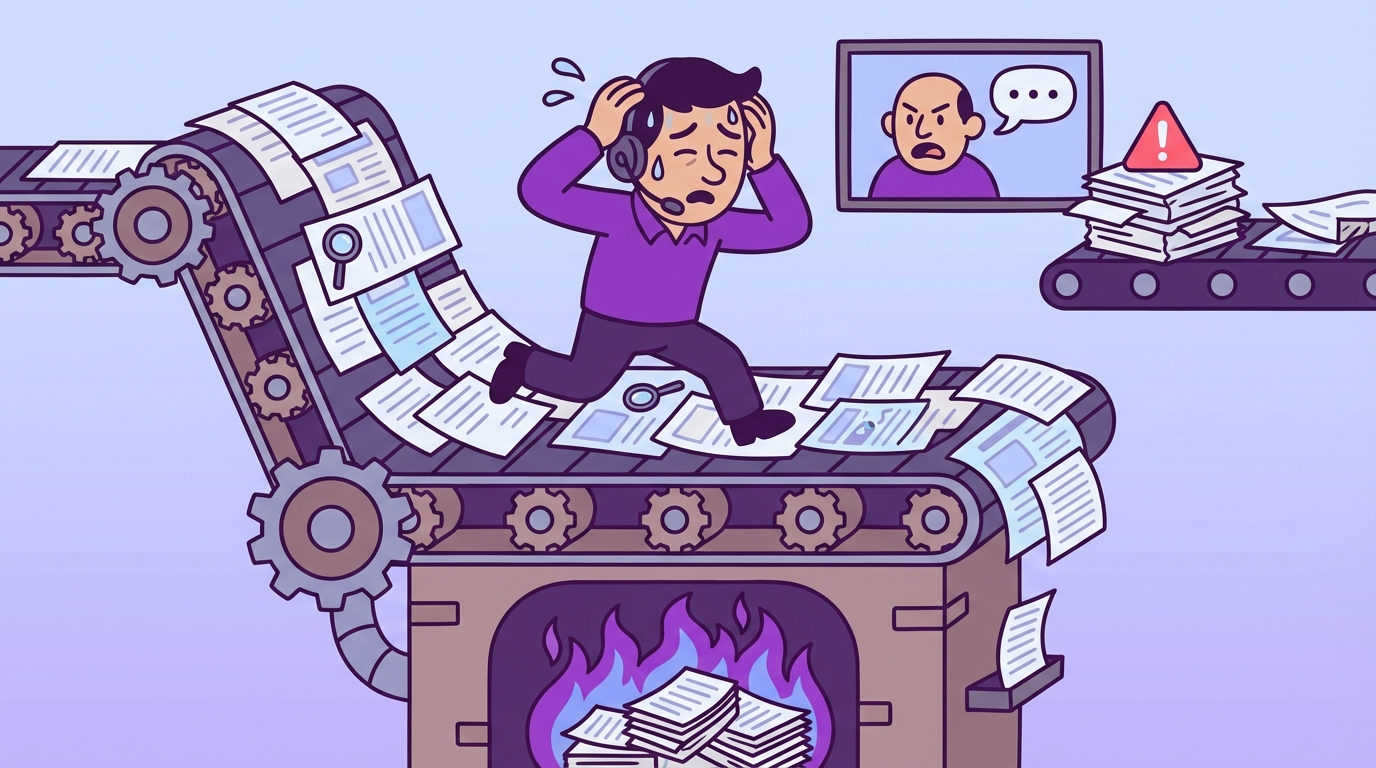 Why Teams Burn Out Chasing Manual Audits And Reprocessing (costefficient fullcoverage feedback) concept illustration - Revelir AI