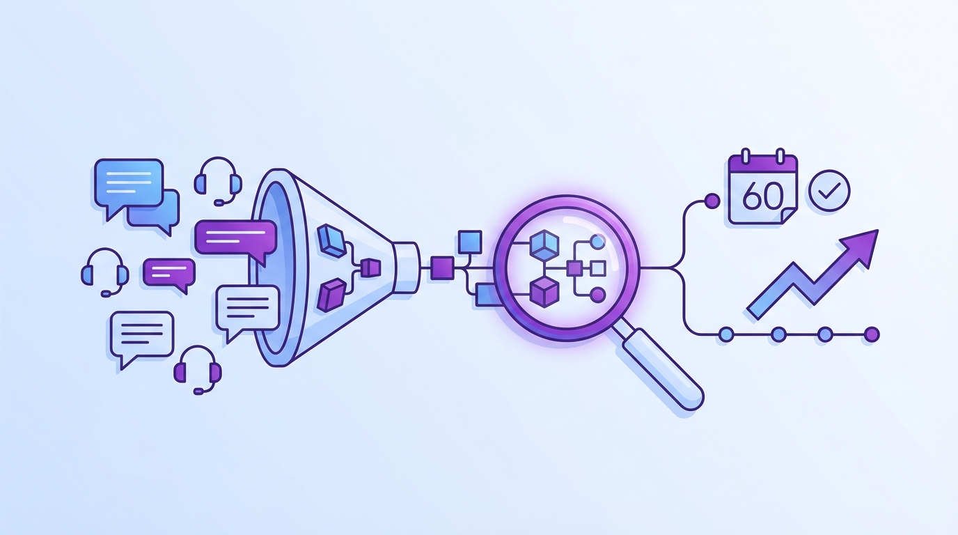 How Revelir Helps You Predict Churn 60 Days Earlier concept illustration - Revelir AI