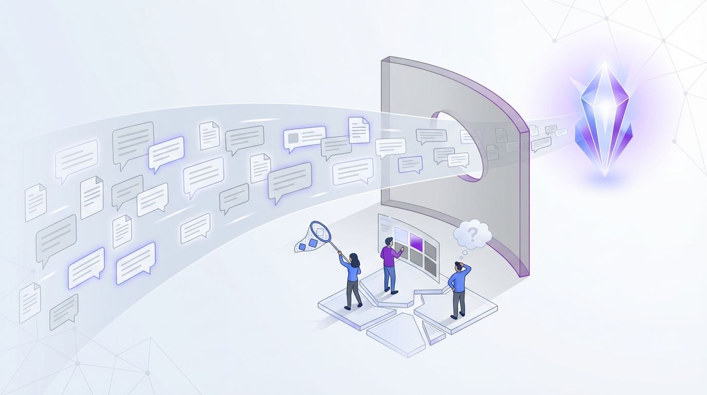 Why Most Teams Struggle to Extract Actionable Insights From Support Data concept illustration - Revelir AI