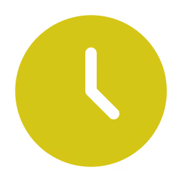 Icône d'horloge ronde verte représentant 4 heures.