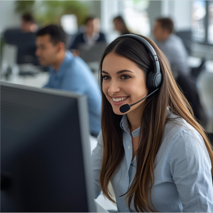 Girl in contact centre