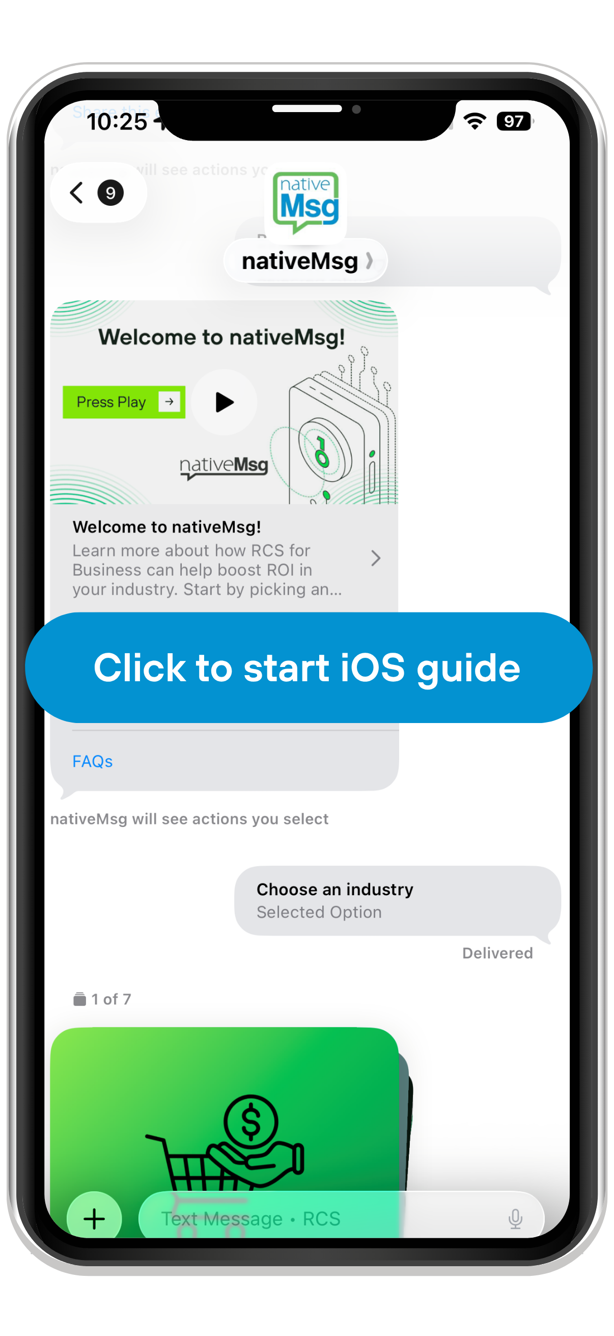 Take an interactive tour of nativeMsg RCS on iOS