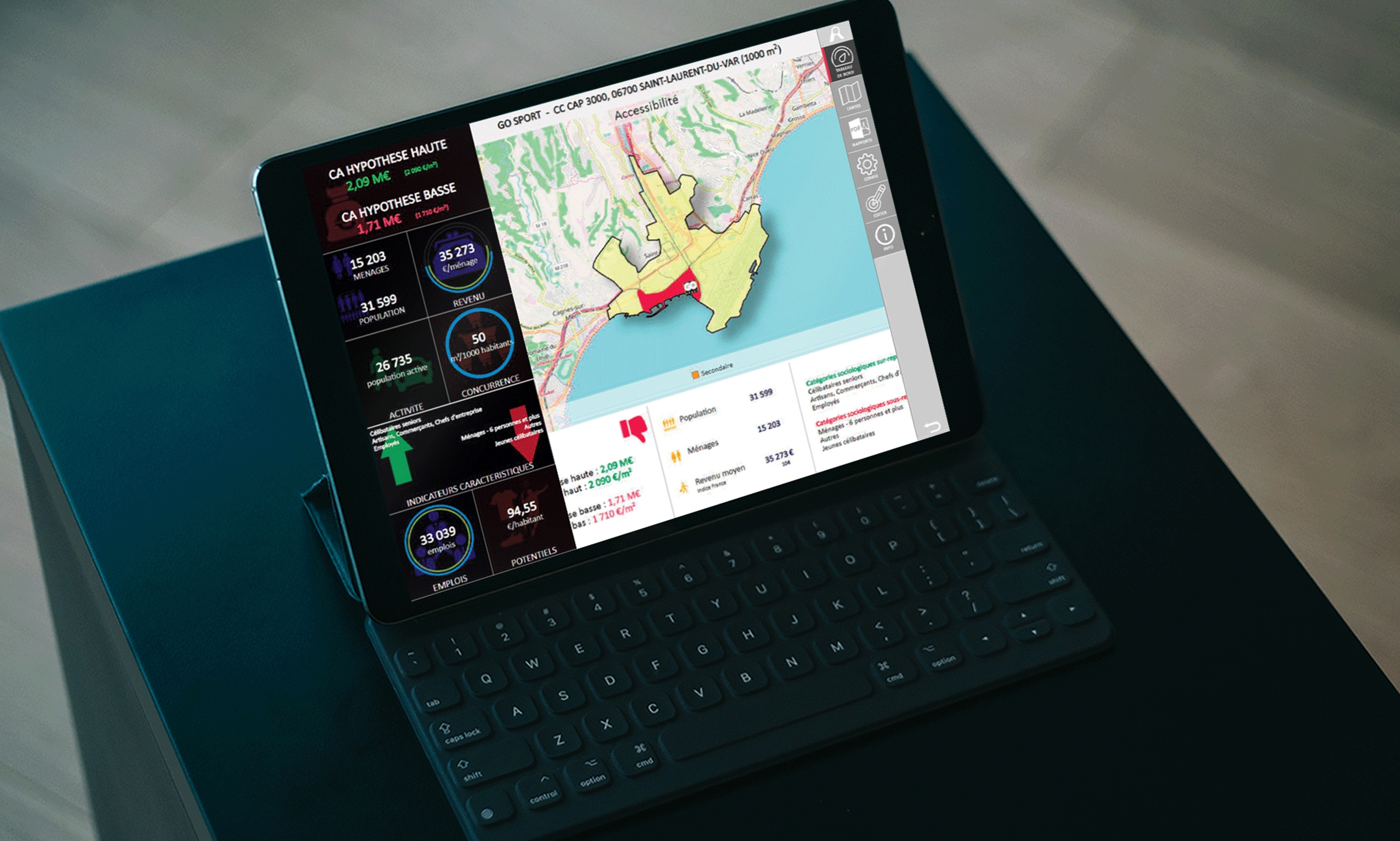 Analyzer Online sur tablette