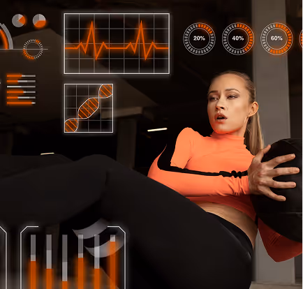Woman training on cardio machine in a bright, modern 24/7 gym