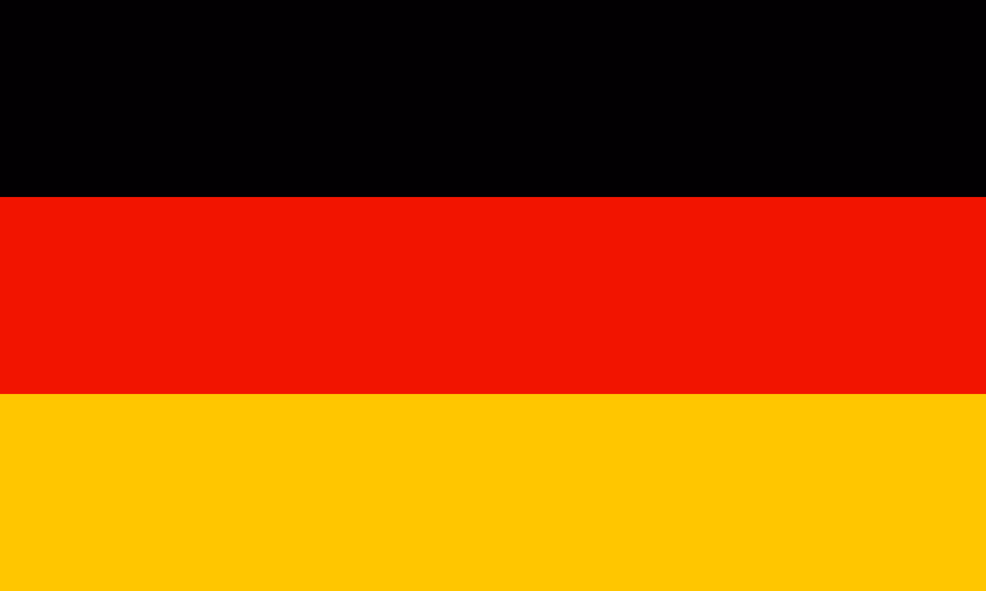 Deutschlandflagge mit horizontalen schwarzen, roten und goldenen Streifen.