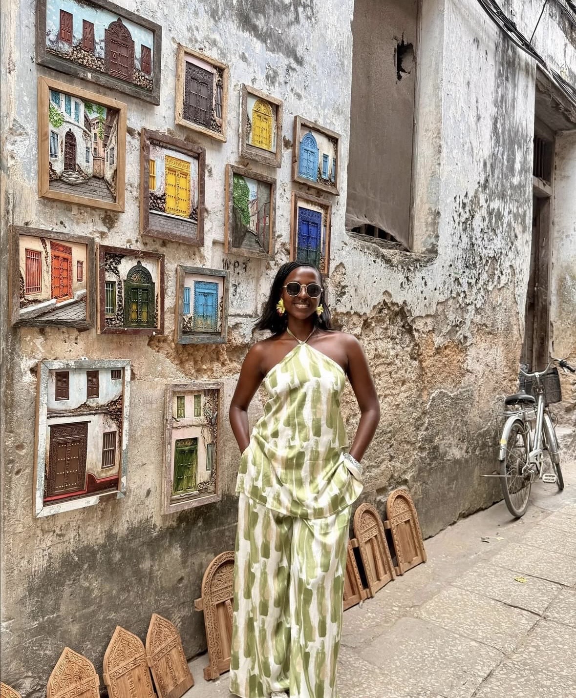 image of a visitor exploring a vineyard in autumn