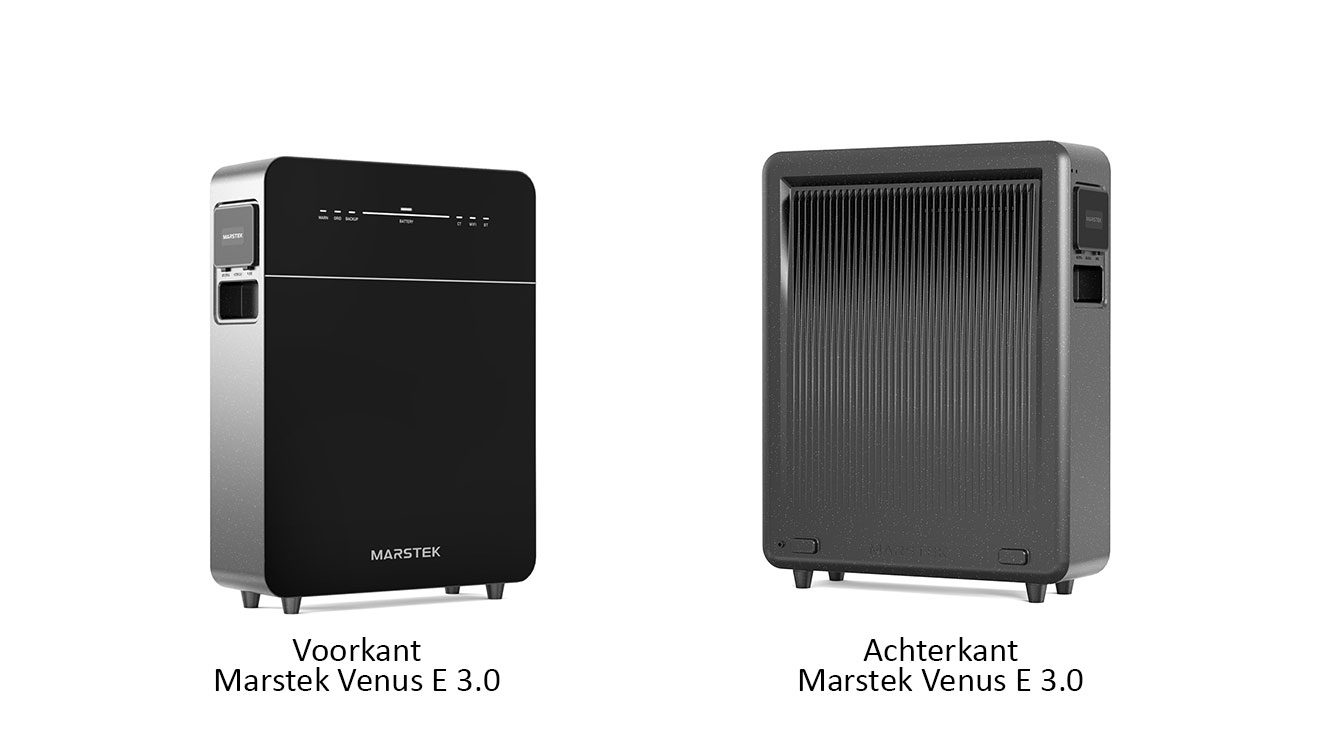 Marstek Venus e 3.0 voorkant en achterkant