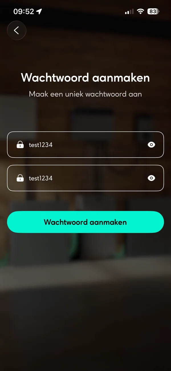 Wachtwoord aanmaken voor het Zendure-account