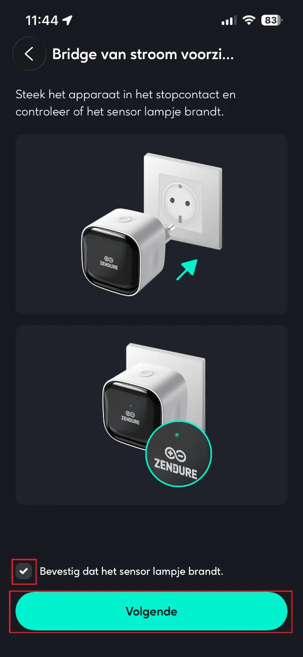 Bridge van de Smart Meter P1 in het stopcontact steken