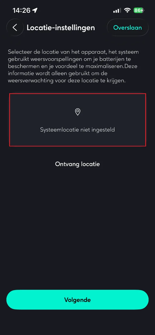 Locatie-instellingen: systeemlocatie is nog niet ingesteld