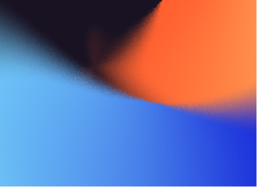Abstract gradient with smooth blend of blue, orange, and black colors.
