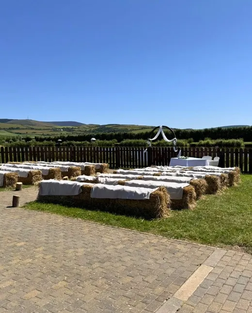 Lakeside wedding ceremony area at Sunset Lakes, Isle of Man