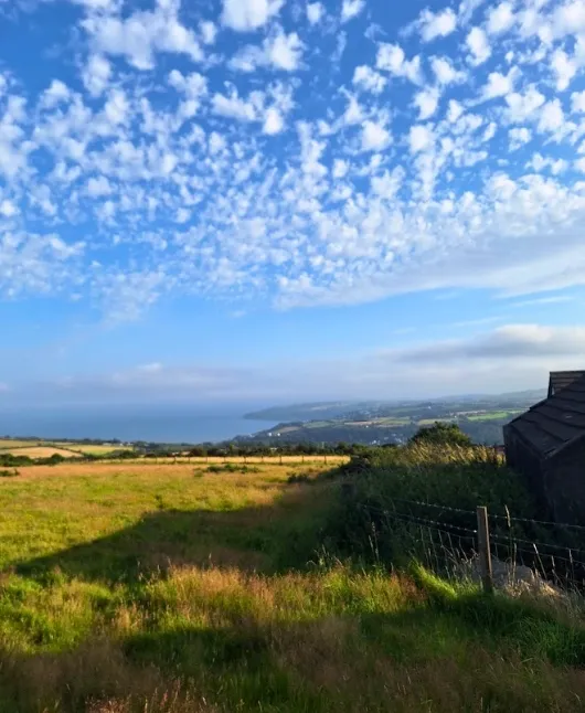 Dramatic coastal cliffs and seascape on Isle of Man