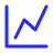 Blue line chart icon showing an upward trend with a rising arrow.