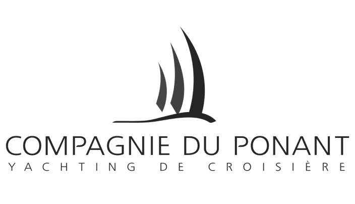 Logo of Compagnie du Ponant with stylized sailboat sails above the company name and the text 'Yachting de Croisière' below.