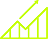 Yellow ascending bar graph with an upward arrow indicating growth or increase.