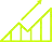 Yellow ascending bar graph with an upward arrow indicating growth or increase.