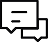 Two overlapping chat bubbles, symbolizing messaging or communication.