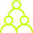 Green icon of three stylized human figures arranged in a triangular formation representing a group or team.