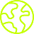 Simplified green and black globe icon representing Earth.