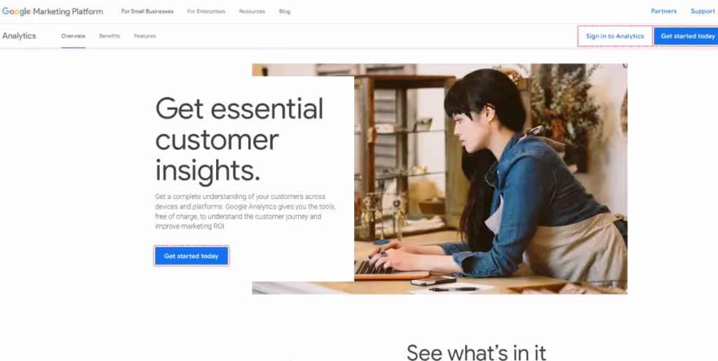Google-Analytics Homepage