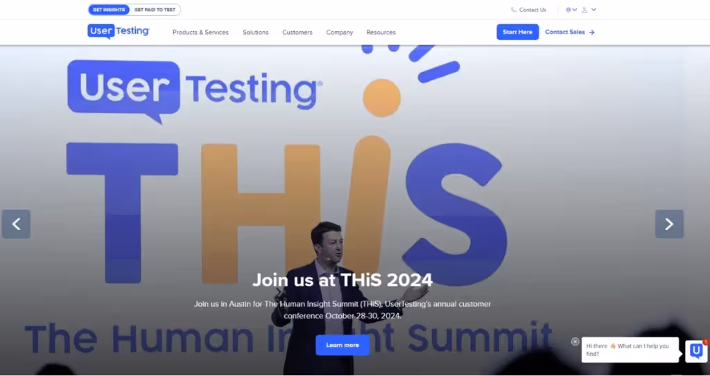 UserTesting Homepage