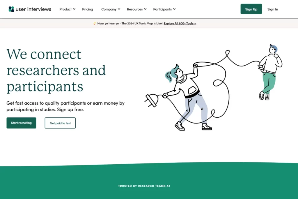 User Interviews Homepage