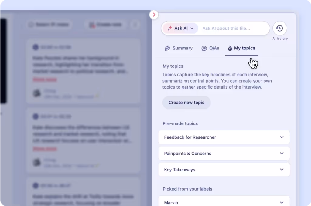 Get automated summaries, create auto-notes and dive deeper into each call with Marvin's AI.