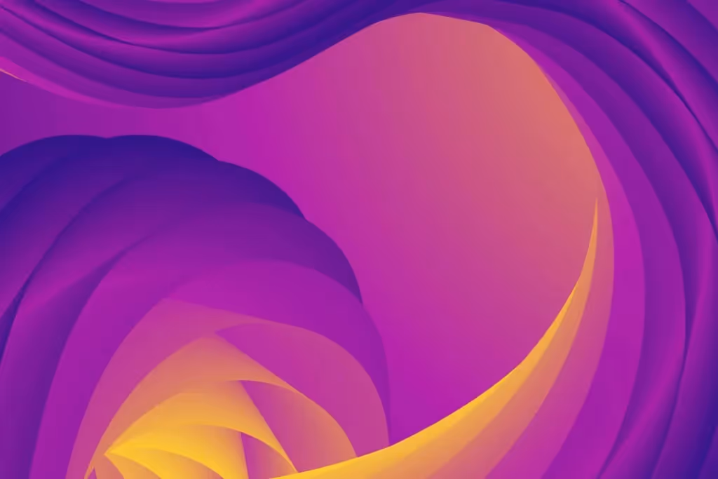 Abstract purple and gold waves with a gradient effect.