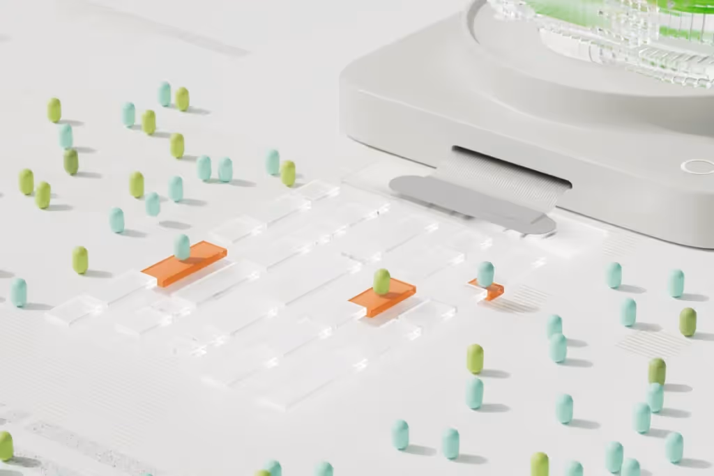 Abstract representation of data processing and digital analytics.