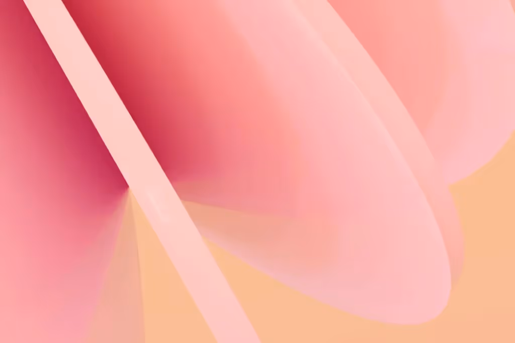 Vibrant, fluid pink and beige shapes intertwining in a smooth, flowing pattern, evoking a sense of movement and softness.