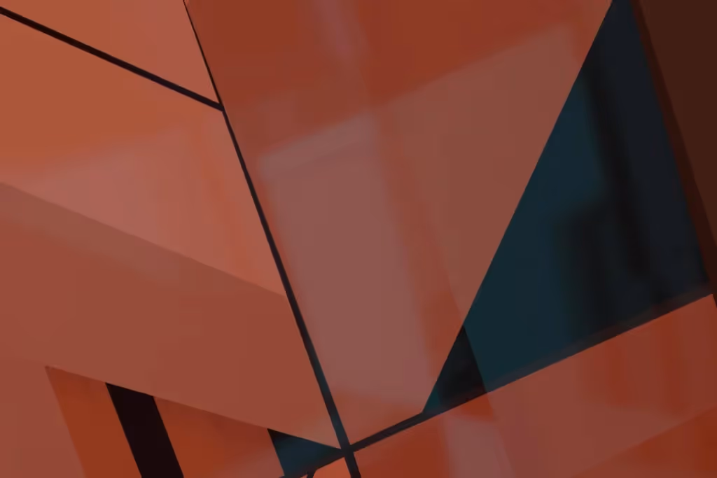 Abstract geometric composition featuring layered red and black shapes with a glossy texture, creating a modern and dynamic visual effect.