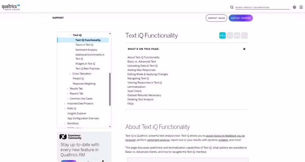 Qualtrics Text iQ Homepage