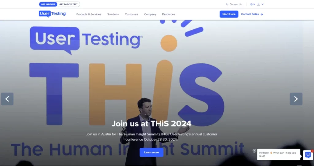 UserTesting Homepage