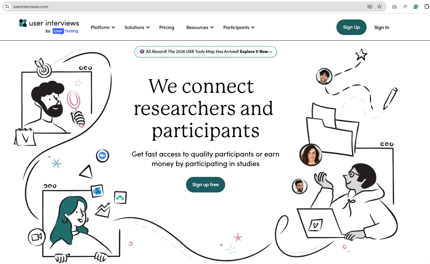 User Interviews Homepage