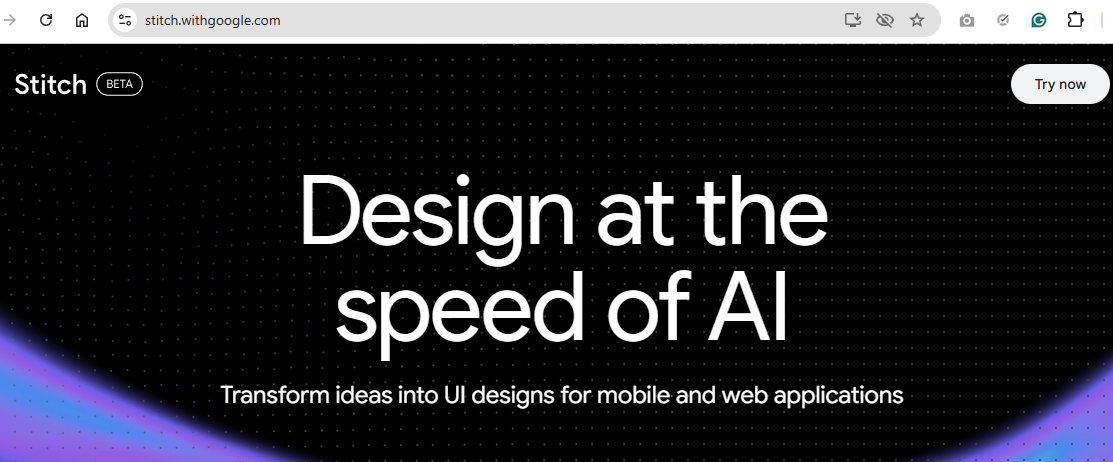 Google Stitch Homepage