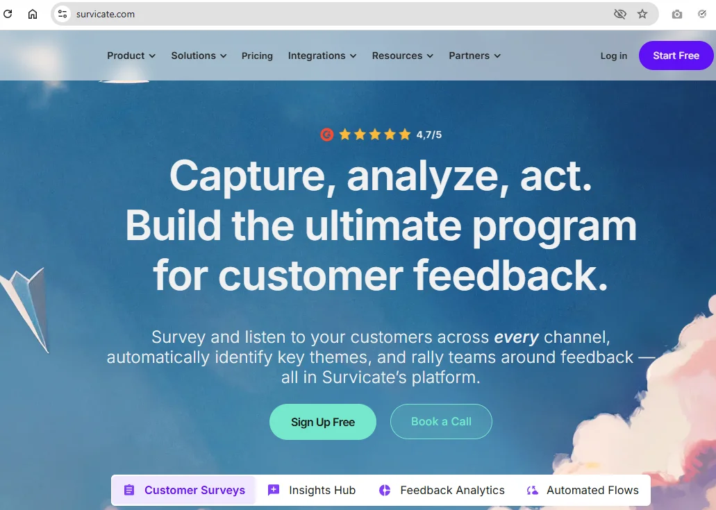 Survicate Homepage