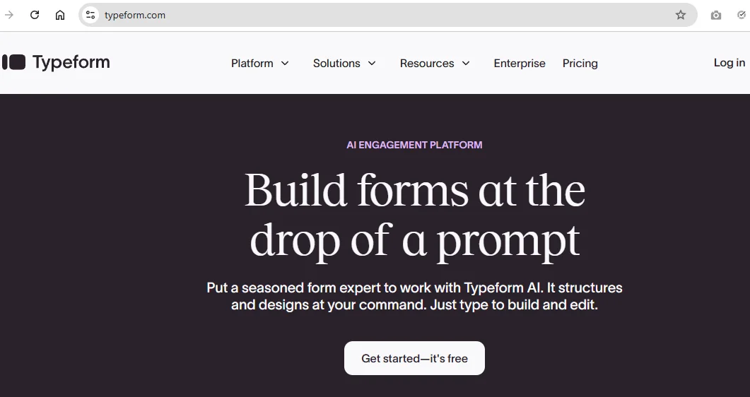 Typeform Homepage