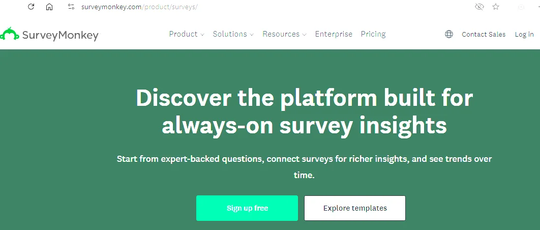 SurveyMonkey Homepage
