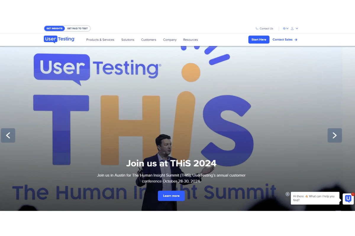 UserTesting Homepage