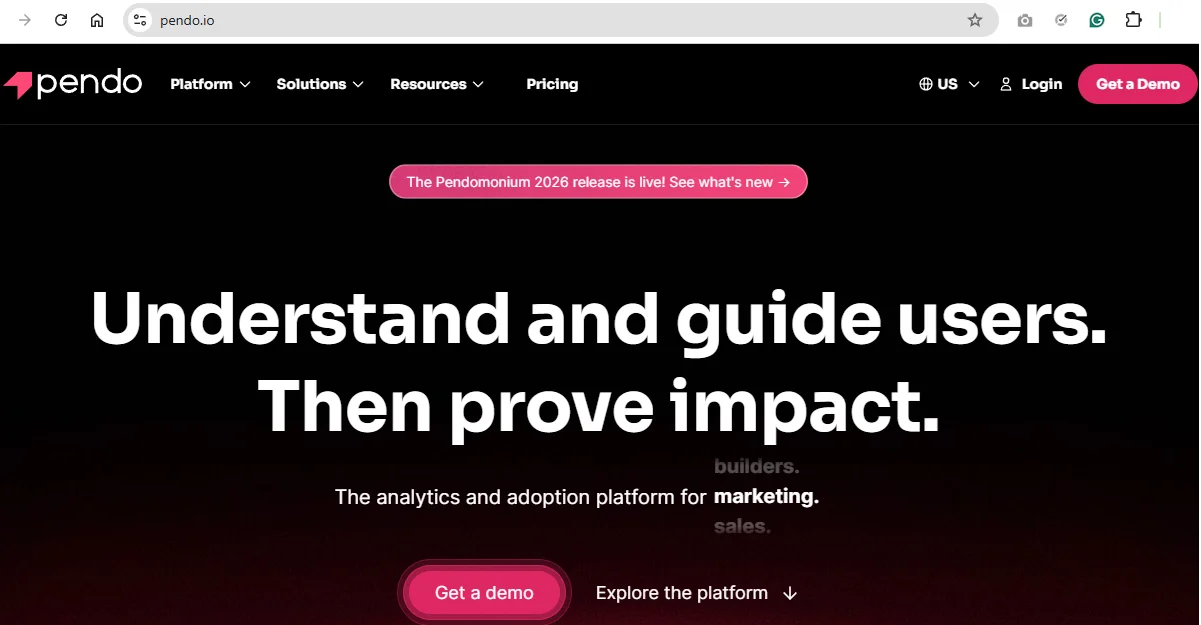 Pendo Homepage