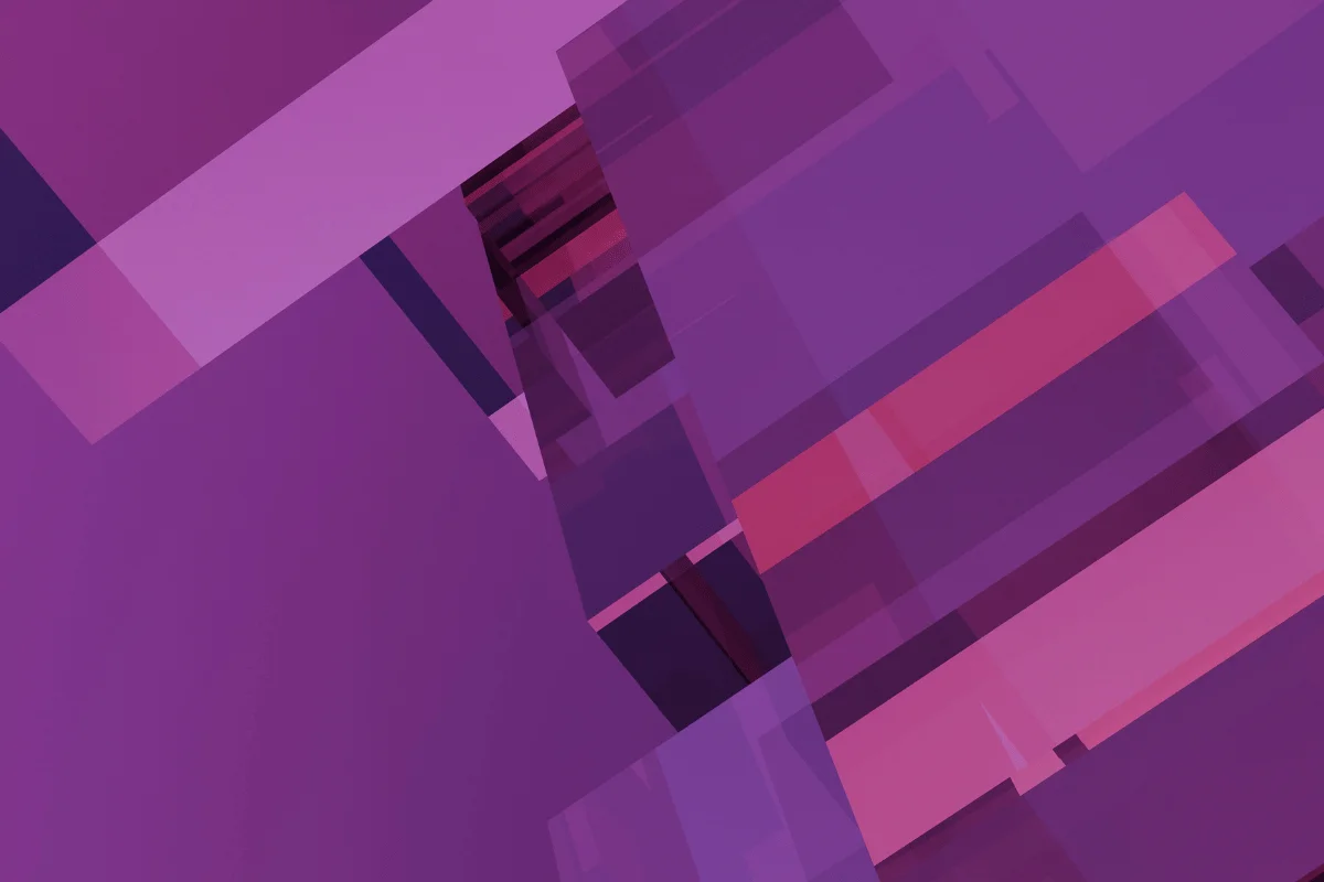 Digital abstract background of intersecting geometric shapes in shades of purple and pink