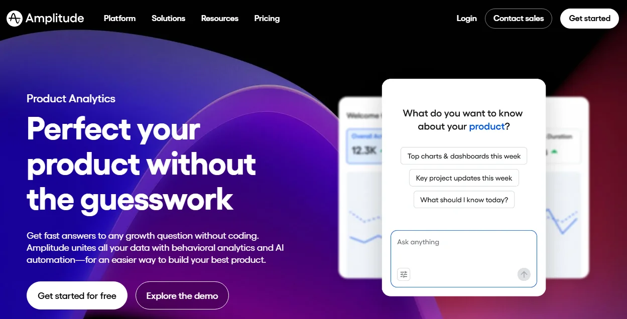 Amplitude Homepage