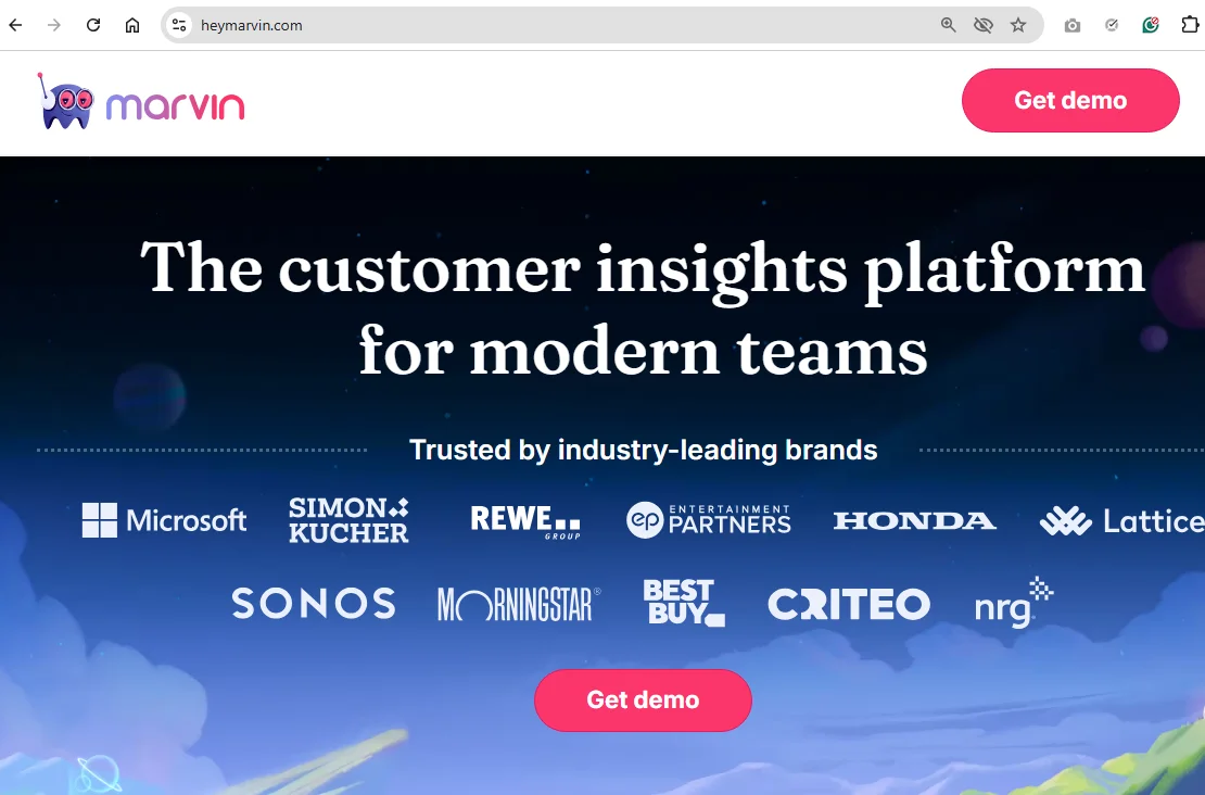 HeyMarvin Homepage