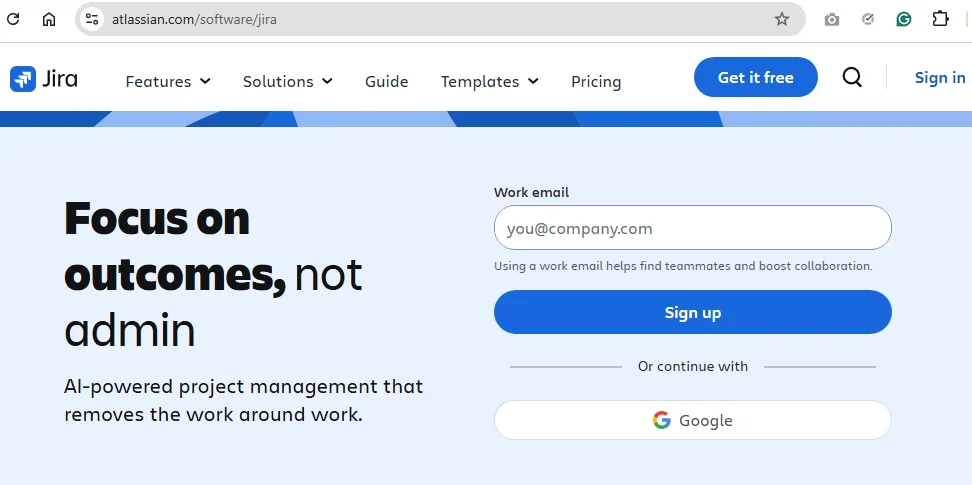 Jira Homepage