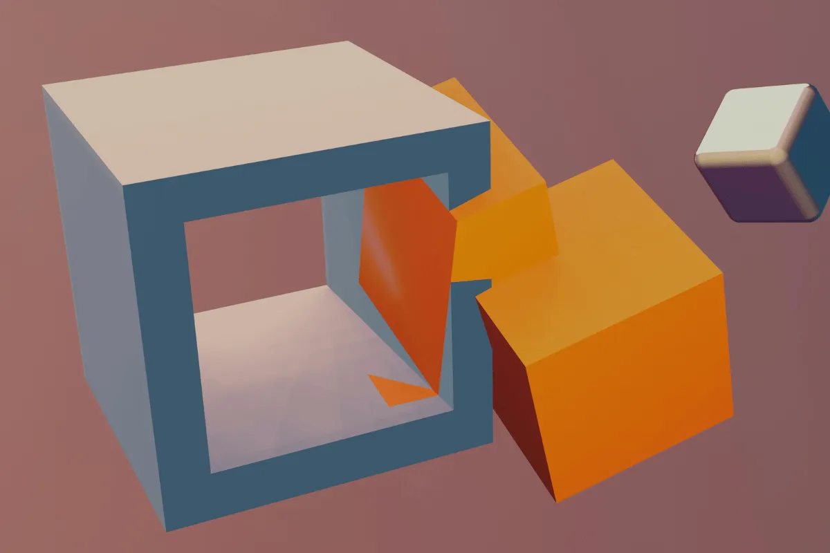 Innovative 3D artwork featuring cubes in motion.