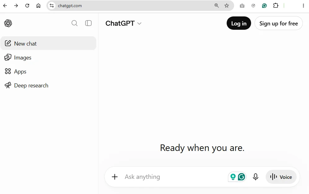 ChatGPT Homepage