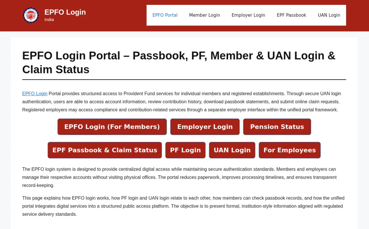 Screenshot of epfologinn[.]com